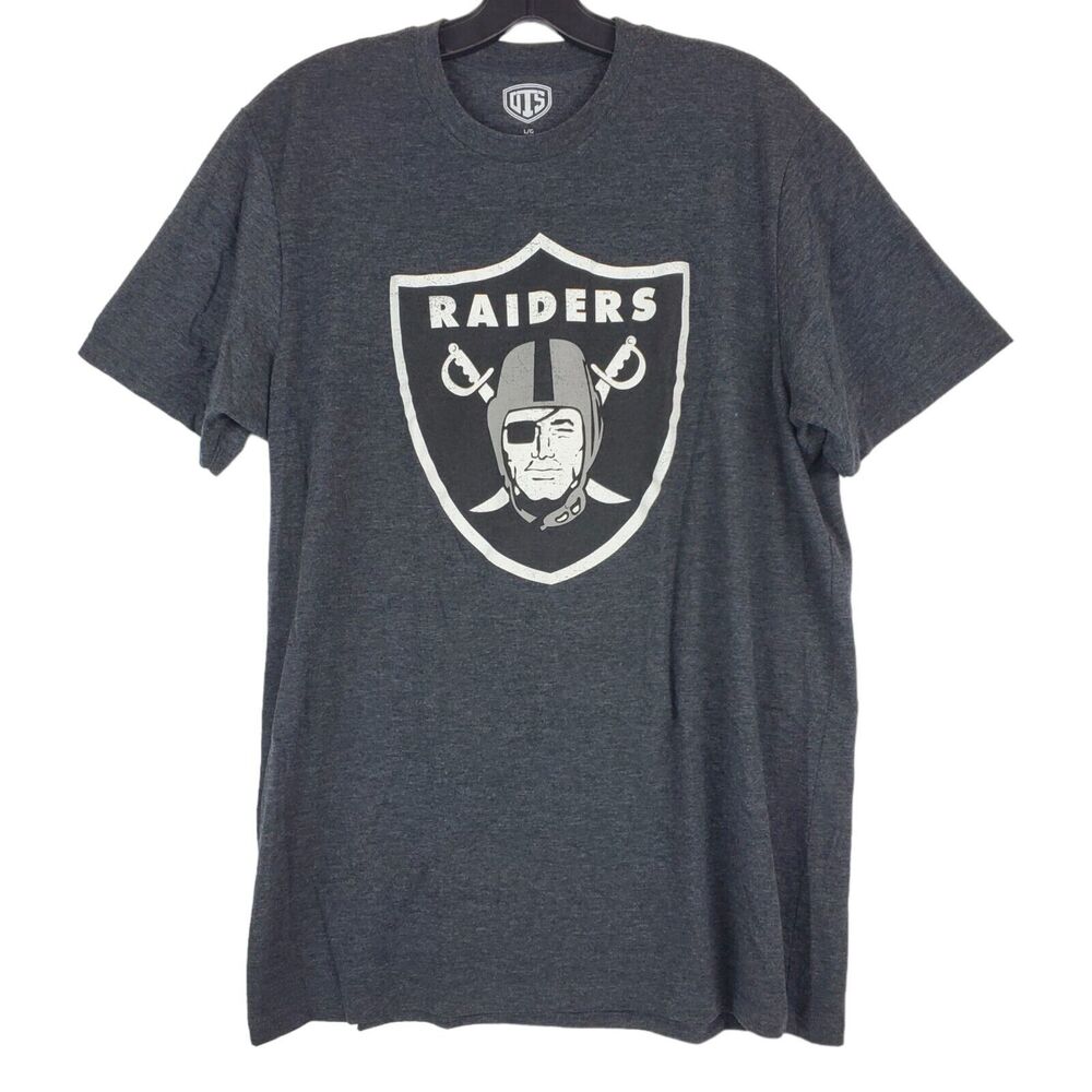 OAKLAND Las Vegas RAIDERS Shirt Adult Large Black BIG LOGO NFL Football OTS